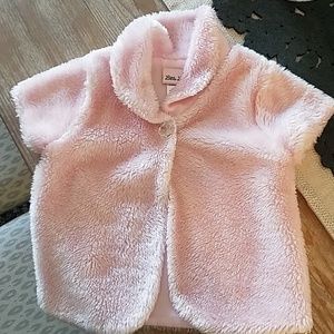 Children's faux fur pink short sleeve coat